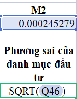 Tính toán phương sai của danh mục đầu tư